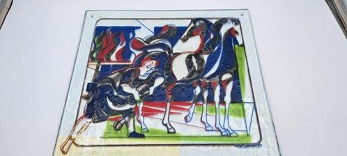 Glasfabriek Leerdam - Theo Jansen - Reliëf, Sint Eligius - 1, Antiek en Kunst, Antiek | Glas en Kristal