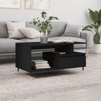 vidaXL Salontafel 90x49x45 cm bewerkt hout zwart, Minder dan 50 cm, 50 tot 100 cm, Verzenden, Nieuw