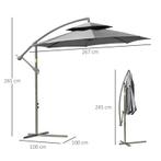 TRUUSK Parasol Zweefparasol Ø2,67 X 2,45 M Zwengelparasol Me, Tuin en Terras, Verzenden, Nieuw