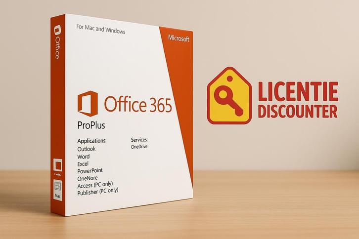 ACTIE – Office 365 PRO PLUS | Levenslang – 5 apparaten, Computers en Software, Office-software, Nieuw, Access, Excel, OneNote