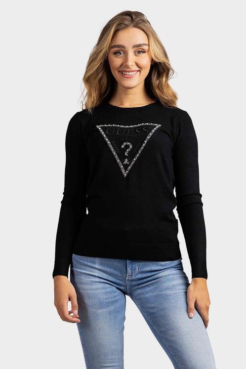 Guess Rosalie Triangle Logo Sweater Dames Zwart, Kleding | Heren, Truien en Vesten, Zwart, Nieuw, Maat 52/54 (L), Verzenden
