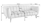 Retro 3-zitsbank NOBLESSE 225cm champagne fluweel 3-zits met, Ophalen of Verzenden, Nieuw