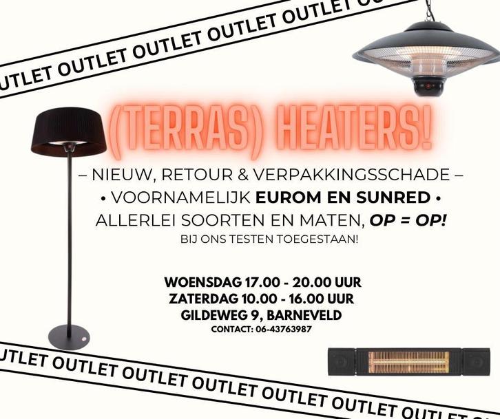 Outlet Heaters Sunred - Eurom Terrasheater Terrasverwarming, Tuin en Terras, Terrasverwarmers, Elektrisch, Nieuw, Ophalen
