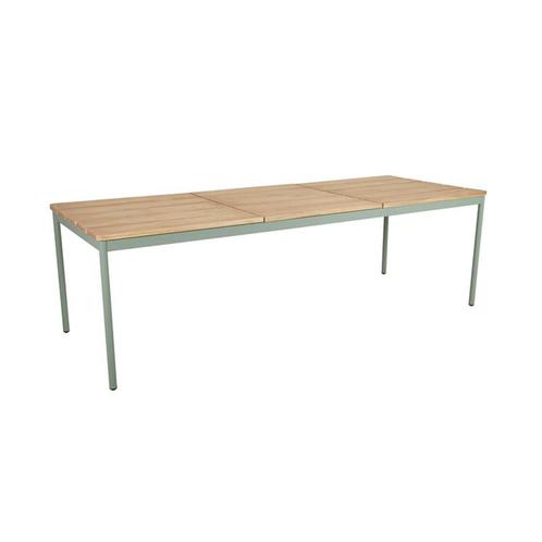 *WOONWINKEL* Brafab Nox Grote Tuintafel Teak En Groen Alu, Tuin en Terras, Tuinsets en Loungesets, Nieuw, Verzenden