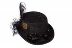 Zwarte Hoed Steampunk Met Bril, Hobby en Vrije tijd, Verzenden, Nieuw