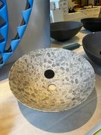 Looox Terrazzo opzetwastafel Ø40 cm – beige keramiek, modern, Nieuw, Minder dan 50 cm