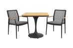 Lumino/Toscara stapelbare bistroset 80x80 cm. -, Tuin en Terras, Tuinsets en Loungesets, Verzenden, Nieuw, Hout, Tuinset