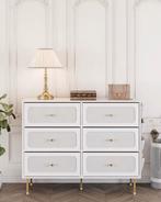 Nieuwe Witgouden Dressoir met 6 Stoffen Lades - Design Kast, Verzenden, Nieuw