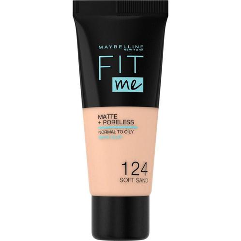 Maybelline New York Fit Me Matte + Poreless 124 Soft Sand, Sieraden, Tassen en Uiterlijk, Uiterlijk | Cosmetica en Make-up, Make-up