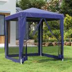 vidaXL Partytent met 4 mesh zijwanden 2x2 m HDPE blauw, Verzenden, Nieuw, Partytent