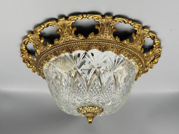 Lamp van brons en geslepen glas - Lamp - Glas, Brons, Huis en Inrichting, Overige Huis en Inrichting