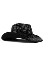 Cowboyhoed Zwart Strass Steentjes Cowgirl Western Hoed Zwart, Ophalen of Verzenden, Nieuw, Carnaval