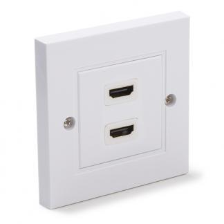 HDMI wandcontactdoos | Goobay (4K@60Hz, 2 poorten), Audio, Tv en Foto, Audiokabels en Televisiekabels, Nieuw, Verzenden