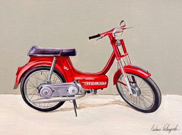 Antonio Valenzuela - Vespino GL 1978, Antiek en Kunst, Kunst | Schilderijen | Modern