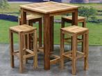 Barset Grade A teakhout 80x80xH105 cm 5-delig, Tuin en Terras, Tuinsets en Loungesets, Ophalen of Verzenden, Nieuw, Teakhout