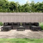 vidaXL 10-delige Loungeset met kussens staal, Verzenden, Meer dan 8 zitplaatsen, Nieuw, Loungeset