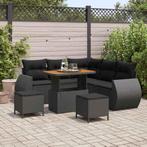 vidaXL Tuin Sofa Set 8 pcs Zwart poly rattan, Tuin en Terras, Tuinsets en Loungesets, Verzenden, Nieuw
