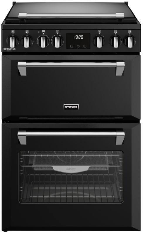 Stoves Richmond DX 60 DF gas fornuis - zwart, Witgoed en Apparatuur, Fornuizen, 60 cm of meer, Vrijstaand, 4 kookzones, Energieklasse A of zuiniger