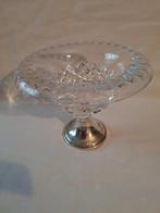 Schaal - Kristal met zilver - schaal zilv.voet, Antiek en Kunst