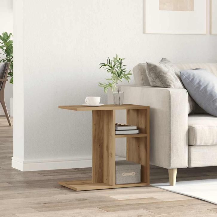 vidaXL Bijzettafel 50x30x50 cm bewerkt hout artisanaal, Huis en Inrichting, Tafels | Bijzettafels, Nieuw, 45 tot 60 cm, Verzenden