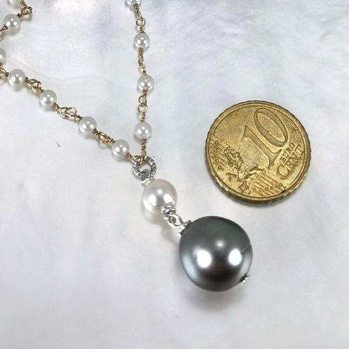 Halsketting Zilver Parel - Parel - Tah. & Akoya Ø 3,5-12.4mm, Sieraden, Tassen en Uiterlijk, Kettingen