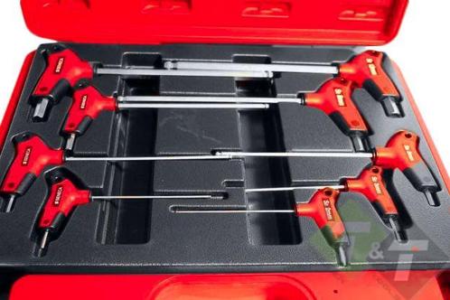 Inbussleutelset Met T-Greep, 9 Delig, 2,2.5,3,4,5,6,8,10 En, Doe-het-zelf en Verbouw, Gereedschap | Handgereedschap, Nieuw, Ophalen of Verzenden