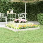 vidaXL Plantenbak 110x110x27 cm massief grenenhout wit, Tuin en Terras, Bloembakken en Plantenbakken, Minder dan 30 cm, 100 cm of meer