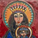 Tegel - 1950-1960 - Madonna met Kind - Cloisonné