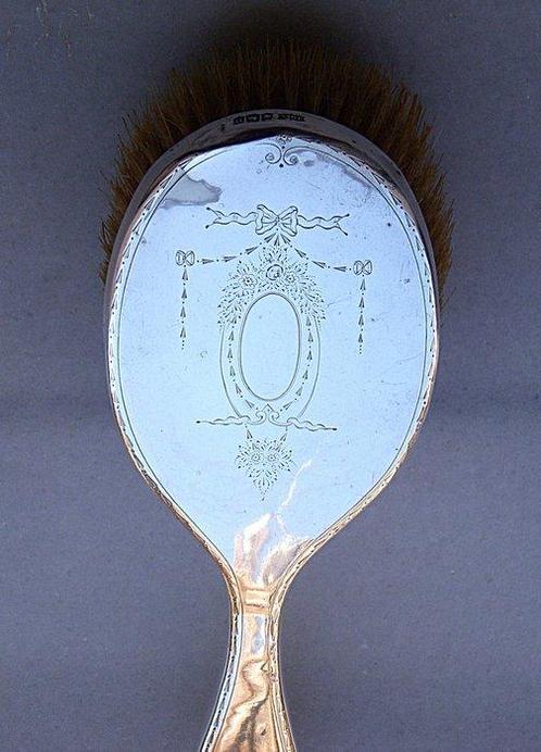 Kam - .925 zilver - Art Deco Haarborstel, Antiek en Kunst, Antiek | Goud en Zilver