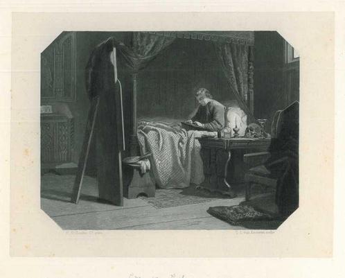 Portrait of Lucas van Leyden, Antiek en Kunst, Kunst | Etsen en Gravures