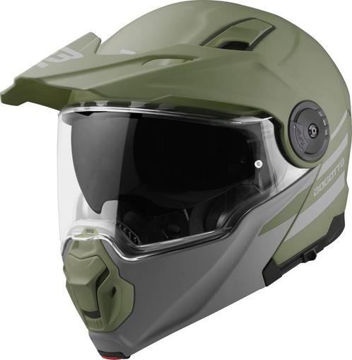 Bogotto FG-102 Duo Groen Fiberglas Systeemhelm, Motoren, Kleding | Motorhelmen, Offroadhelm, Heren, XXL, Nieuw met kaartje, Overige merken