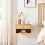 Wandrek Eiker met lade 40x31,5x23 cm eikenkleurig en rotan l, Huis en Inrichting, Woonaccessoires | Wandplanken en Boekenplanken