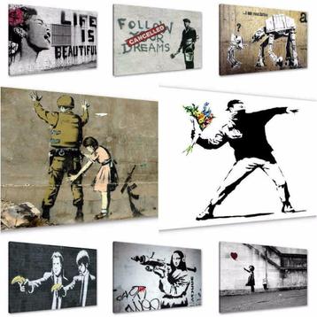 Nieuwe canvas schilderijen van Banksy gratis verzending!