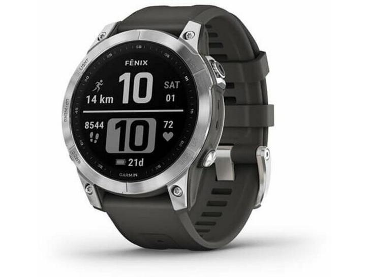 Garmin fnix 7 - Smartwatch - 1,3 scherm 47mm - Zilver, Sieraden, Tassen en Uiterlijk, Smartwatches, Zo goed als nieuw, Verzenden