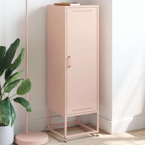 vidaXL buffetkast 36x39x123 cm staal roze, Huis en Inrichting, Kasten | Buffetkasten, 25 tot 50 cm, Nieuw, Metaal, 100 tot 150 cm