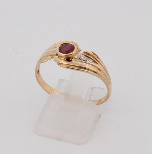 Zonder Minimumprijs - Ring - 18 karaat Geel goud Robijn -, Sieraden, Tassen en Uiterlijk, Ringen