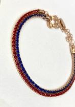 Zonder Minimumprijs - Tennis armband Zilver Robijn - Saffier, Sieraden, Tassen en Uiterlijk, Antieke sieraden