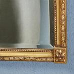 Gave korte damspiegel in goud met grijsgroen paneel ca 1920, Ophalen of Verzenden