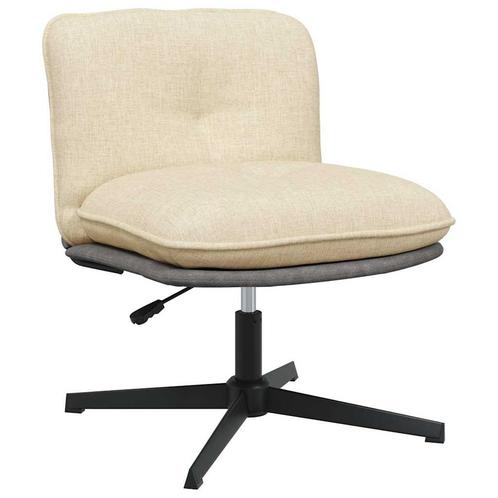 vidaXL Kantoorstoel draaibaar stof crèmekleurig, Huis en Inrichting, Stoelen, Nieuw, Verzenden