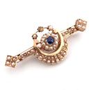 Broche - 12 kt. Roségoud - Parel