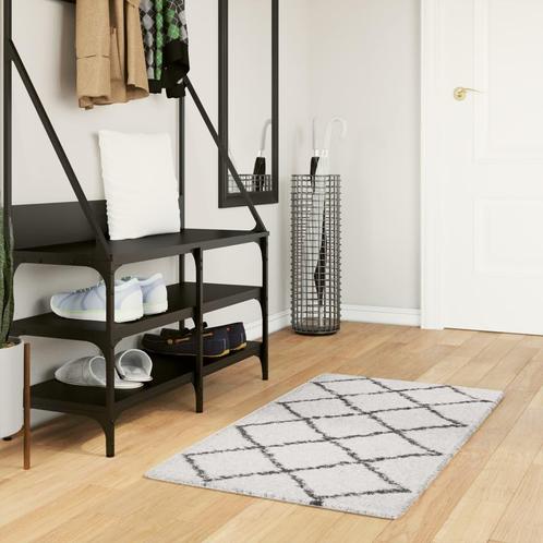 vidaXL Vloerkleed PAMPLONA shaggy hoogpolig 60x110 cm crème, Huis en Inrichting, Stoffering | Tapijten en Kleden, Nieuw, Verzenden