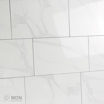 Glans wit marmer carrara look keramische wandtegels 25x40 cm