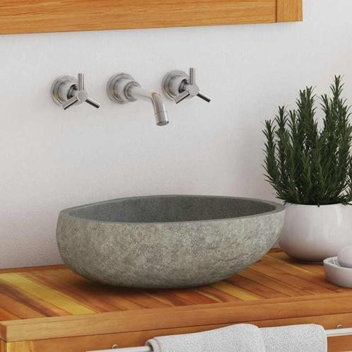 Natuursteen Wastafel Ovaal - - Retourdeal Badkamer, Doe-het-zelf en Verbouw, Sanitair, Nieuw, Steen, Wastafel, Ophalen of Verzenden