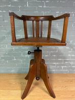 Kinderstoel  Kappers Stoel - Bureaustoel - Hout, Leder,, Antiek en Kunst, Curiosa en Brocante