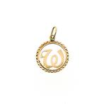 Bicolor gouden hanger van de letter W (unisex) (unisex), Ophalen of Verzenden, Gebruikt, Goud, Overige merken