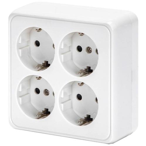 Wandcontactdoos - Aigi Kuta - Opbouw - 4-voudig - Randaarde, Tuin en Terras, Buitenverlichting, Overige typen, Nieuw, Led, Kunststof