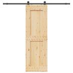 vidaXL Schuifdeur met beslag 70x210 cm massief grenenhout, Doe-het-zelf en Verbouw, Deuren en Horren, Verzenden, Nieuw