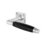 Deurklink Deco geveerd mat nikkel vierkante rozetten, Doe-het-zelf en Verbouw, Hang- en Sluitwerk, Ophalen of Verzenden, Nieuw