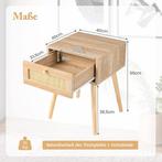 2dekans | Coast Nachtkastje - Rotan - Eiken - 40 x 40 x 55, Ophalen of Verzenden, Zo goed als nieuw