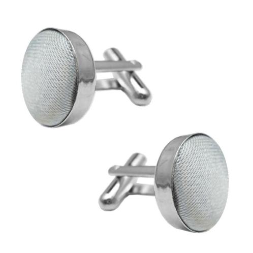 Fako Bijoux® - Manchetknopen - Staal & Zijde - Ø 16mm -, Sieraden, Tassen en Uiterlijk, Manchetknopen, Verzenden